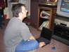 Christian does likewise, on the TV screen.