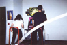 Aimee and Christian engage in DDR, the sport of kings.