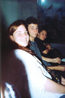 L-R: Angela, Christian, and Aimee on the bus ride from the hotel to Megacon.