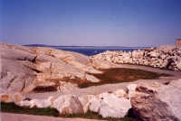 Rocks and Fishing Boat at Peggy's Cove