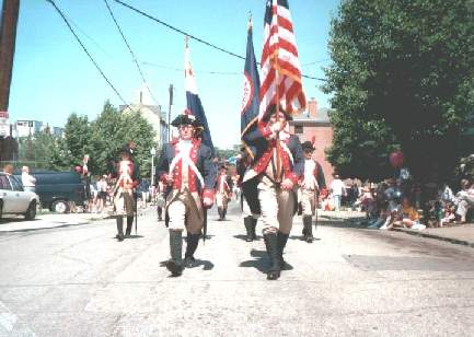 American sure like their parades with flags, music and colours !