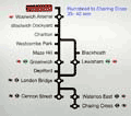 sout east train map for plumstead to charring cross