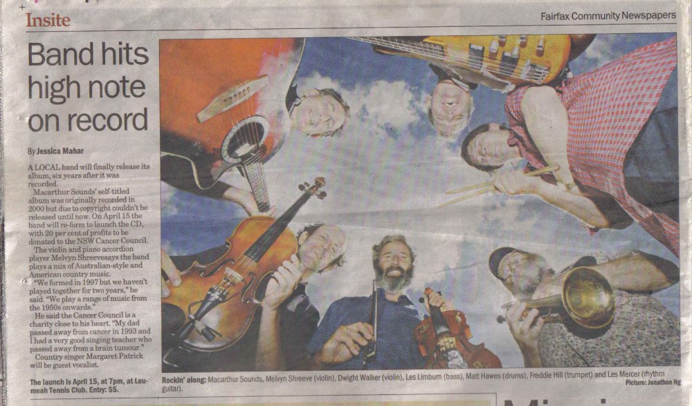 Band hits high note on record - Macarthur Advertiser 29 March 2006