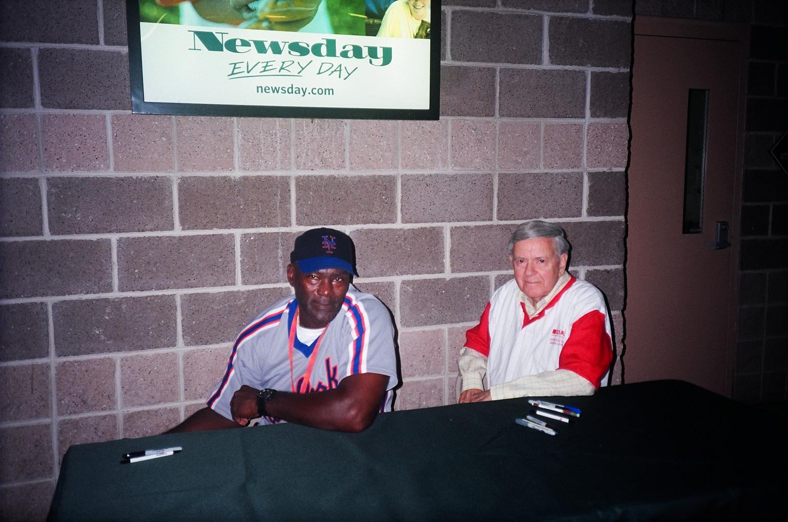 Mets' veteran George Foster (left) and a friend