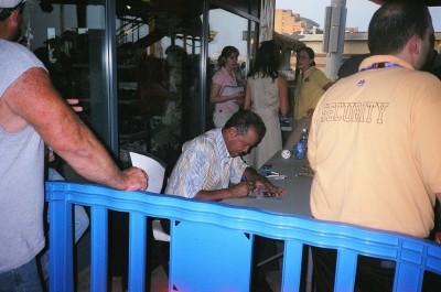 Juan Marichal signing autographs/Ebbets Field, Brooklyn Dodgers'&nbsp; home