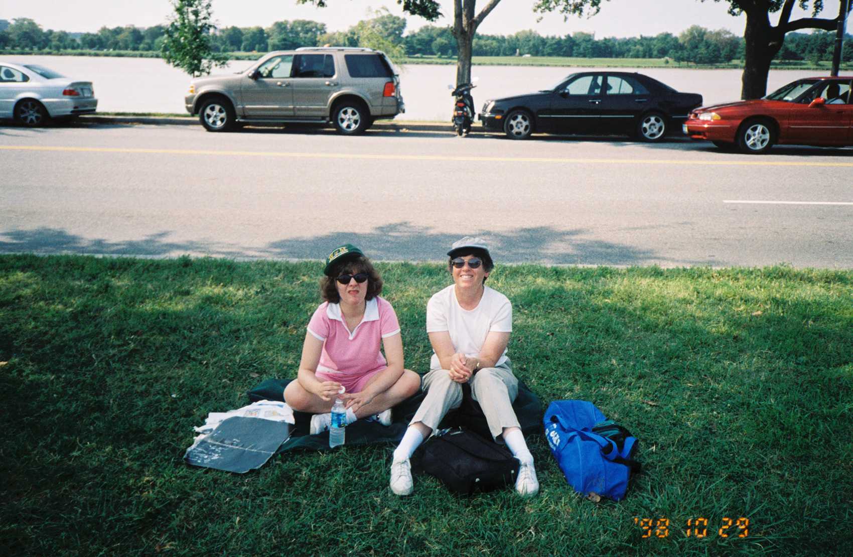 Cheering section: daugher Eileen and wife Ellen