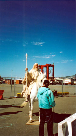 Gandalf prepares to ride.