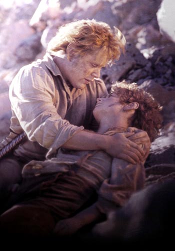 Sam and Frodo. About Shelob's lair. Production photo.
