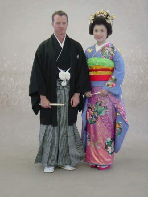 Takako and I decided to play dress-ups on the day before our wedding