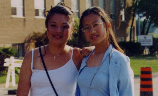 me and rachel outside