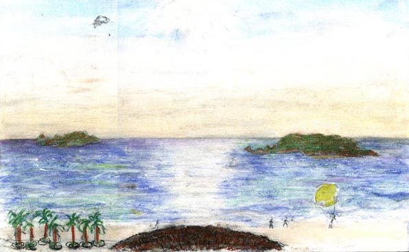 view of the islands and parasailors from the resort balcony