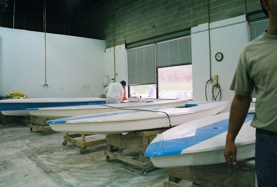 This is a row of almost-completed sunfish.
