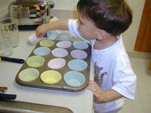 Hope he's a good cook like his daddy when he grows up!.