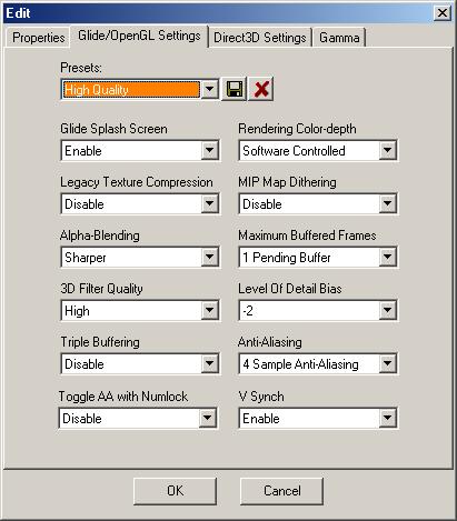 Edit settings