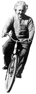 Albert Einstein on a bike