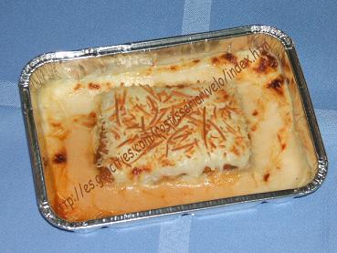 Lasagna de carnes y  bechamel gratinada.