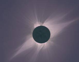The corona can be seen during total solar eclipses, and is similar to the solar wind