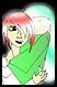 A 2005 picture of Shadow the dwarf and her unidentical twin brother, Enoki
