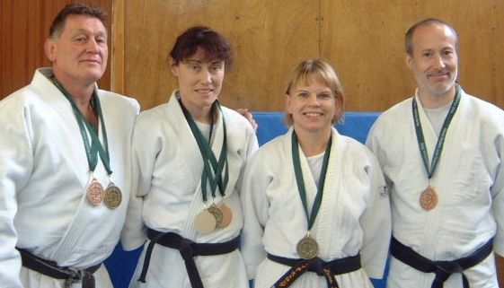 Dave Walker - Joyce Malley - Lena Strang - Clive Biggs win seven medals at the Londonderry World Masters Judo Championships