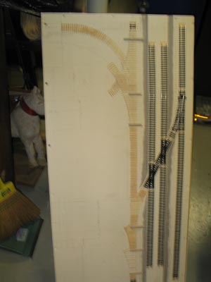 Overhead view of the tracks under construction