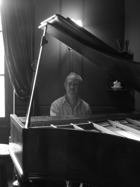 Playing Ravel's Erard piano at Montfort l'Amaury, 2007