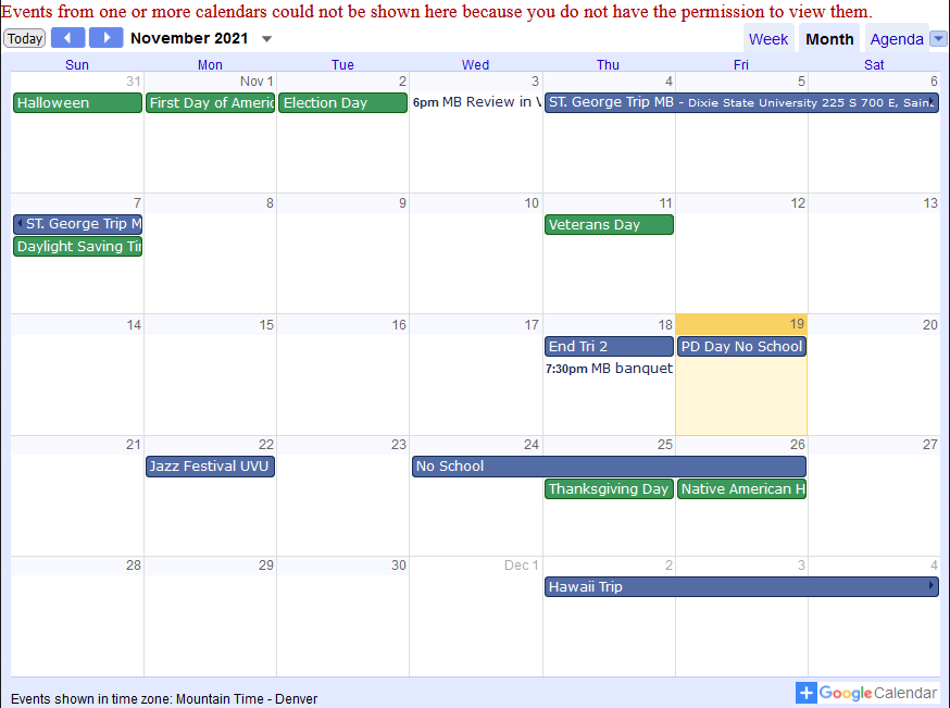 A calendar