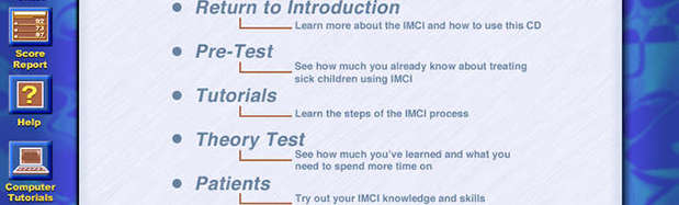 IMCI main menu rollover