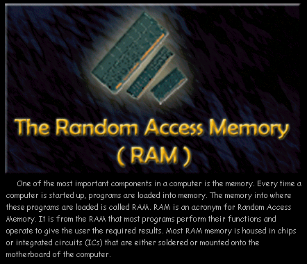 the Random Access Memory (RAM)