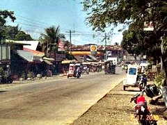 driving through a town