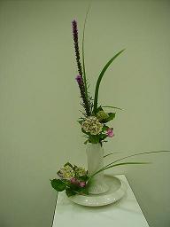 Liatris, Hydrangea, Iris, Pink Dianthus