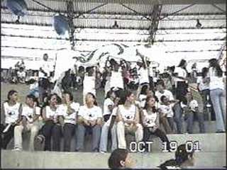 Torcida do Atheneu Norte-Rio-Grandense - abertura do JERNs 2001. Foto Arquivo RTBlau, outubro/2001 