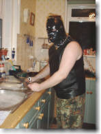 Dog washing up