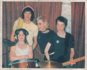 Young Gemma on drums & Pete with guitar in the FFatal Microbes 1978 (DC Collection)