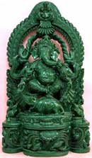 carved green ganeshji