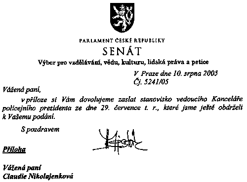 2. odpov�� Sen�tu pan� Nikolajenkov�