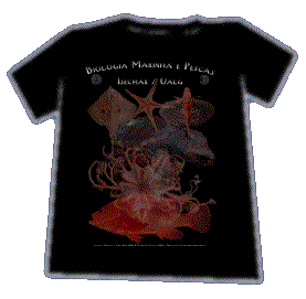 Curso de Biologia Marinha e Pescas - ISECMAR/UALG, Design: Rui Freitas - A3 para costa de T-shirt Preta.
