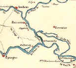 Rijn en Waal na graven Pannerdens kanaal in 1707