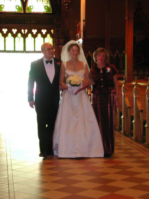 L+R down the aisle