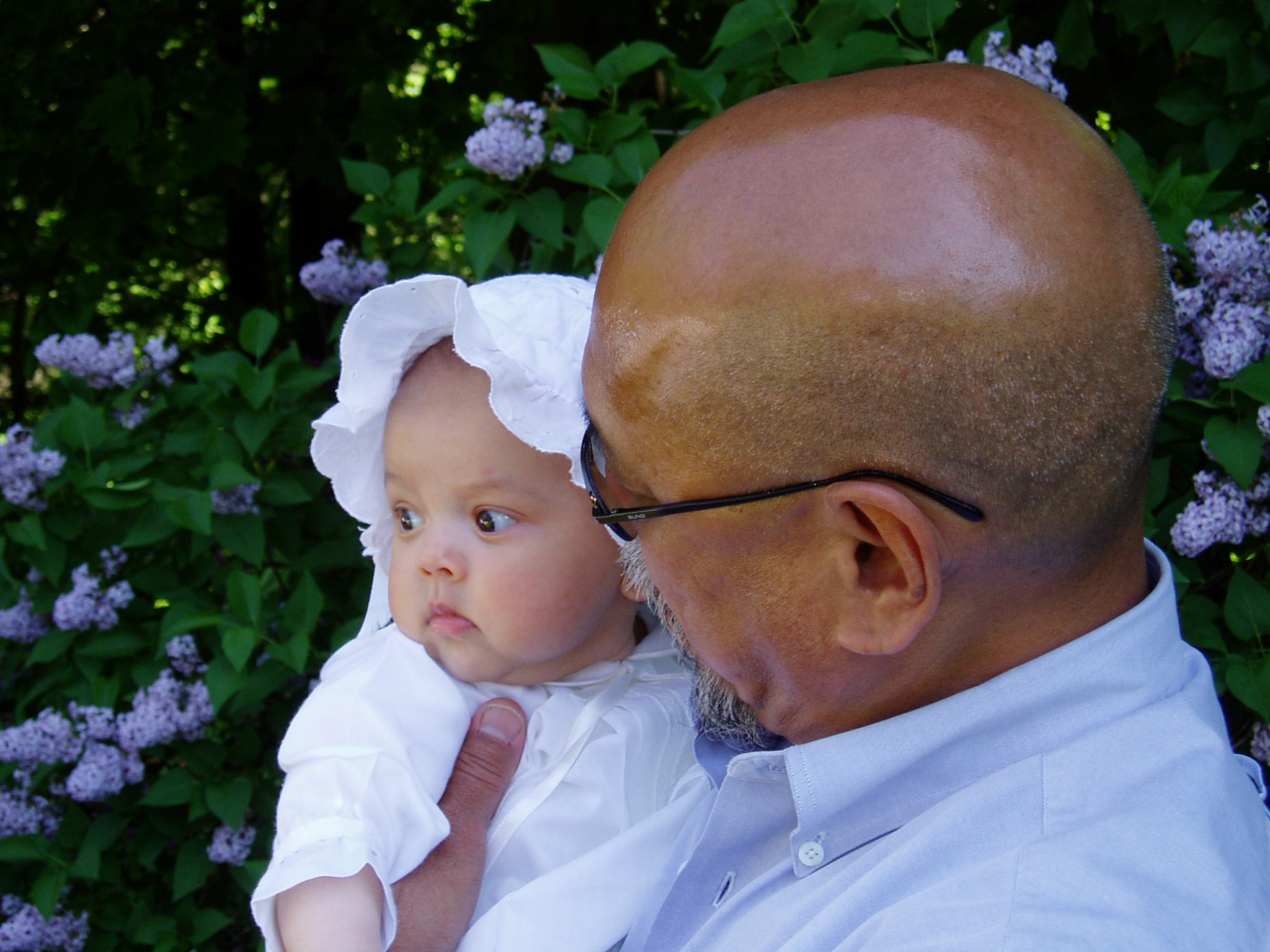 me and my grandpa on my christening day