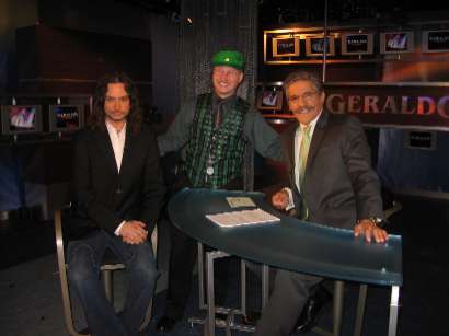 Click to Enlarge: Rusty, Geraldo Rivera, and "American Idol"'s Constantine Maroulis on the set of "At Large"