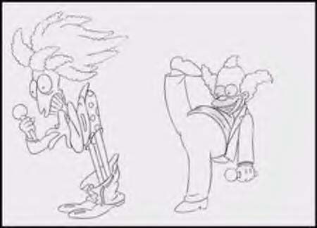 Hand drawn pic of Krusty and Bob