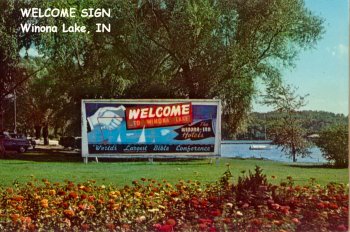 Welcome Sign to Winona in the 50s