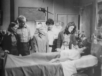 From Left to Right: Helen Gallagher (Maeve), Bernard Barrow (Johnny), Ilene Kristen (Delia), Malcolm Groome (Pat), Kate Mulgrew (Mary), and Michael Hawkins (Frank)
