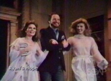 Jillian Coleridge (Nancy Addison Altman), Roger Coleridge (Ron Hale), & Faith Coleridge (Karen Morris-Gowdy) at the Plaza.