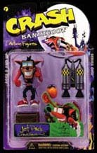 Includes Crash with space gear, a jetpack, a Wumpa Fruit and a wooden crate.