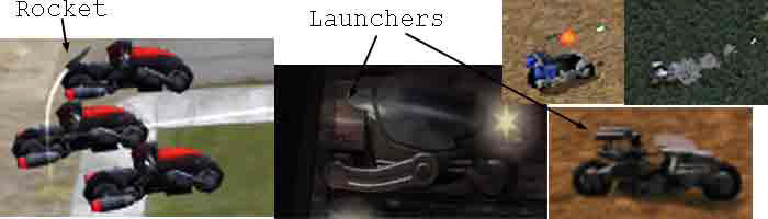 A comparison of recon bikes, no launchers on C&C3�s bikes