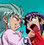 Ryouko and Aeka, holding each other by the shirt collar. How cute.