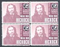 (Online) Wild Bill HickokBlock of 4 Artistamps
