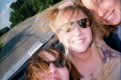 My first ride in a convertible with Me, Lindsey & Tracie