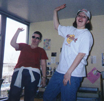 Dancing on the desks for the boys in South Hall